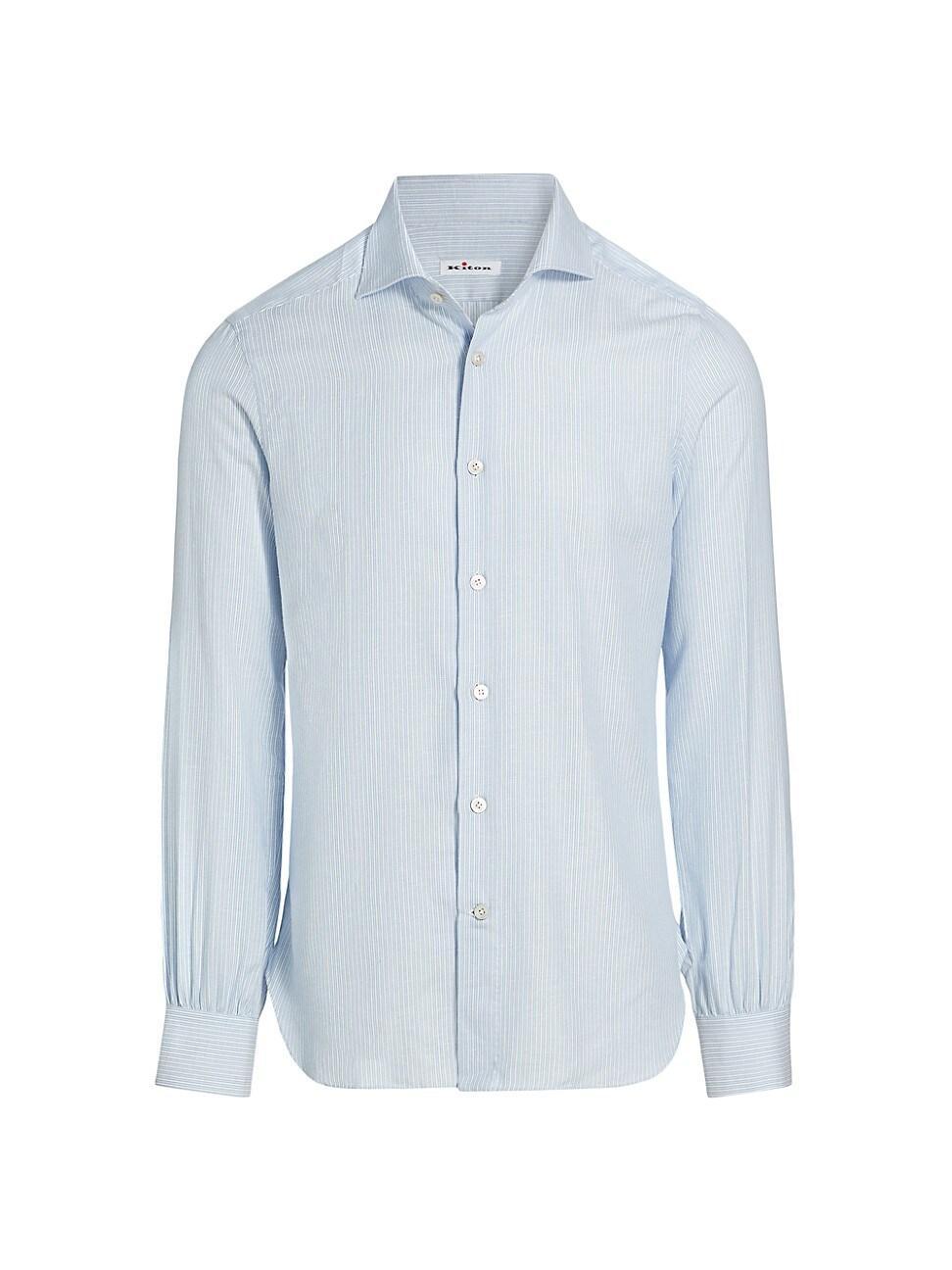 Mens Textured Pinstripe Cotton Shirt Product Image