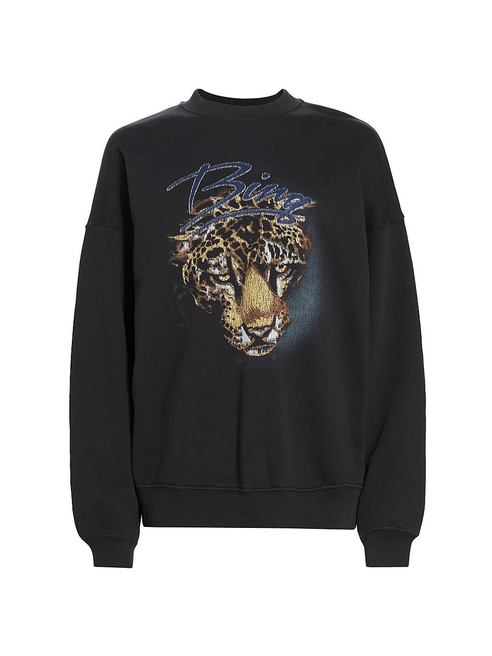 Womens Harvey Leopard Cotton Sweatshirt Product Image