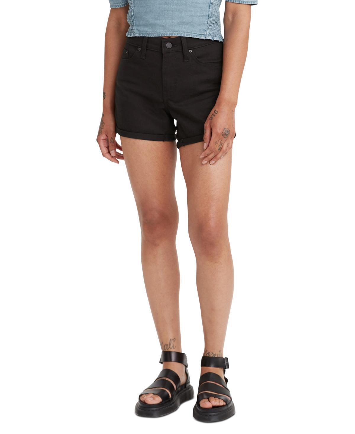 Levis Mid Rise Update Cuffed Hem Stretch Denim Shorts Product Image