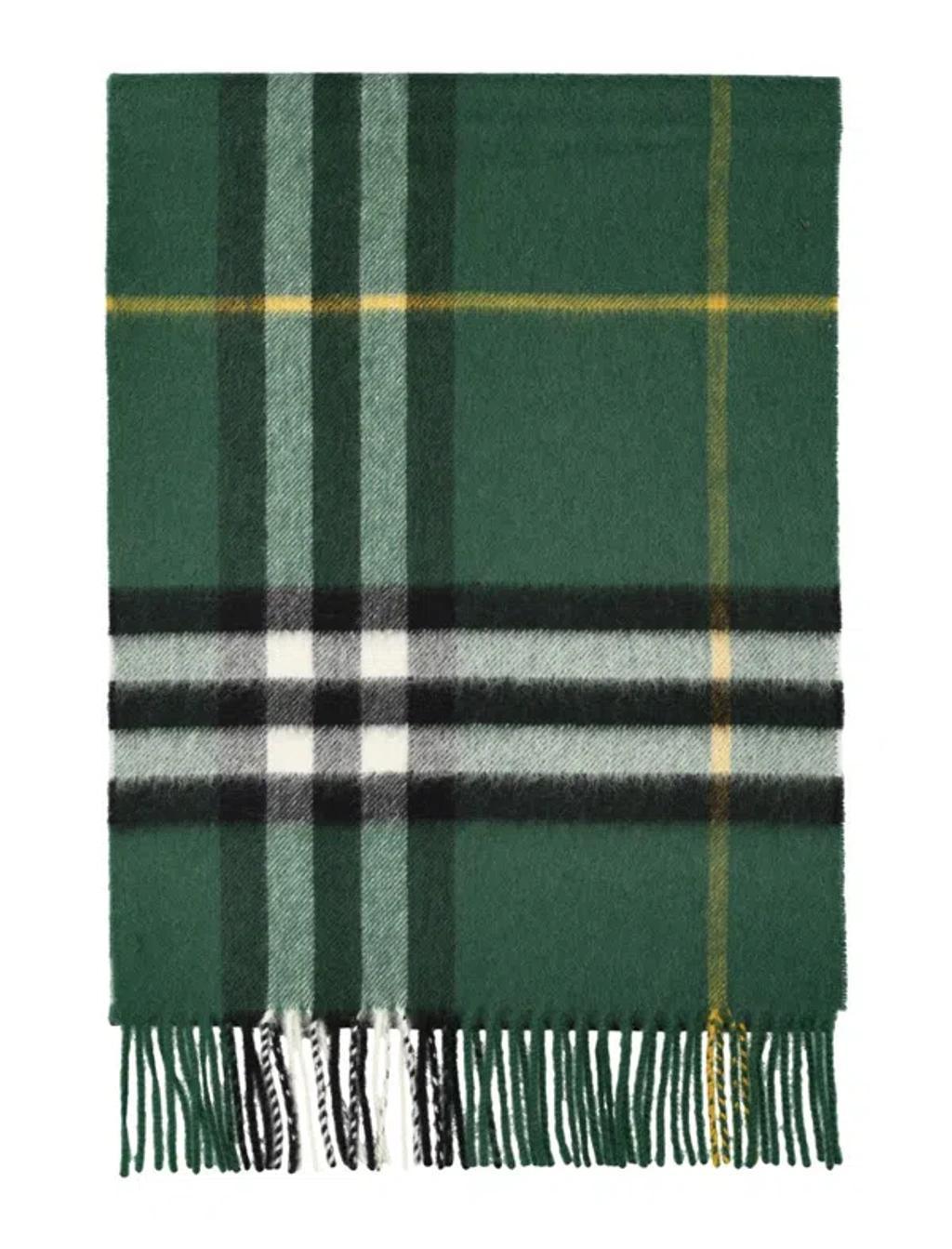 Mu Giant Check Scarf In Dark Fern Green Product Image