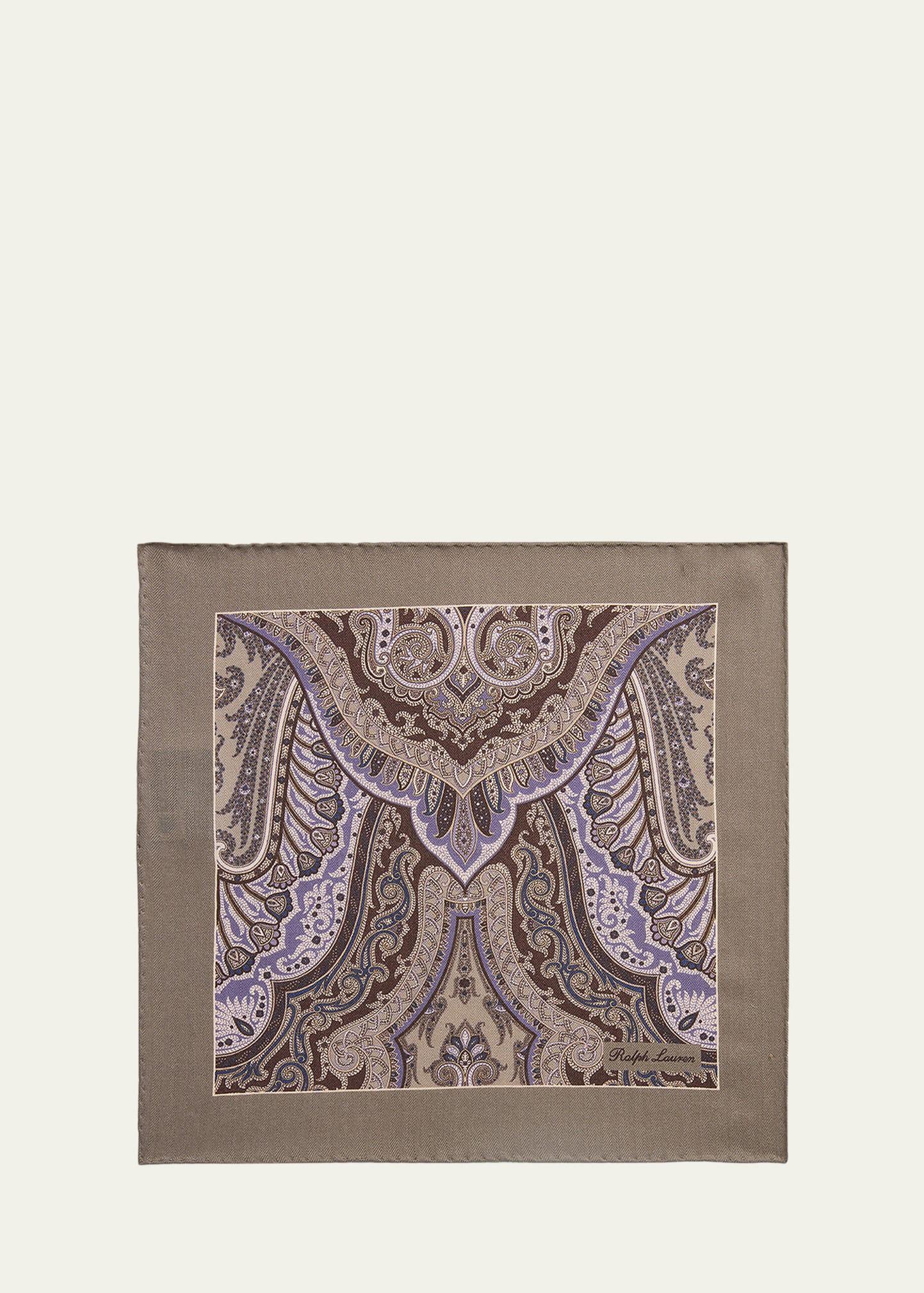 Mens Paisley Silk Pocket Square Product Image