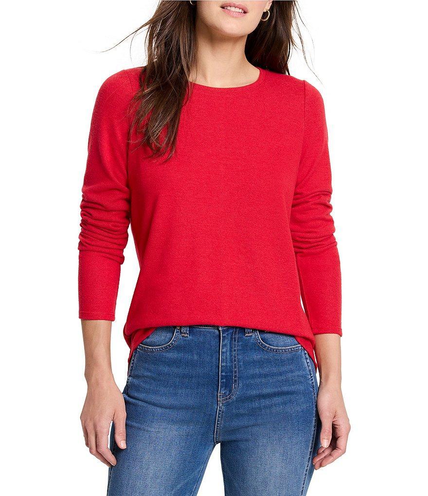 NIC + ZOE NZT Cozy Jersey Round Neck Long Sleeve Shirttail Tee Product Image