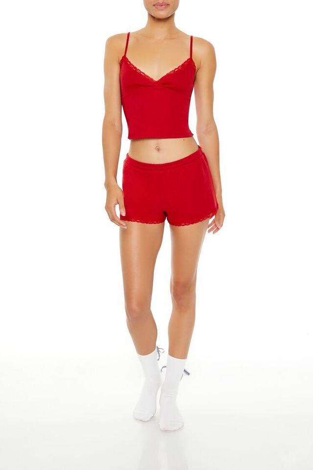 Cropped Cami & Shorts Pajama Set | Forever 21 Product Image