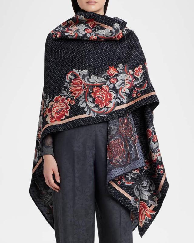 Floral Wool-Blend Cape Product Image