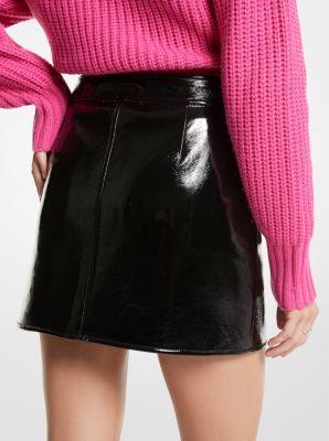 Crinkled Faux Patent Leather Skirt Product Image