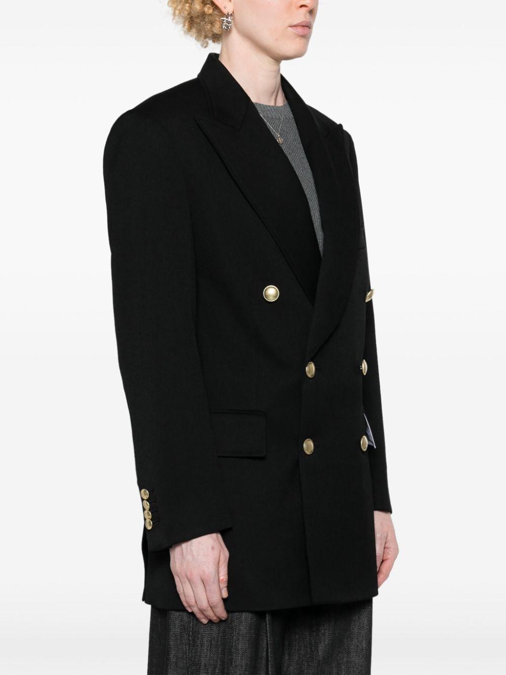 Peak-lapels Double-breasted Blazer In Black Product Image