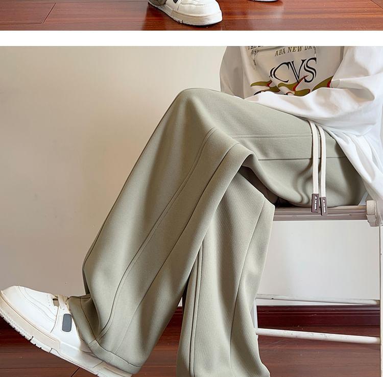 Mid Waist Plain Wide Leg Pants product image