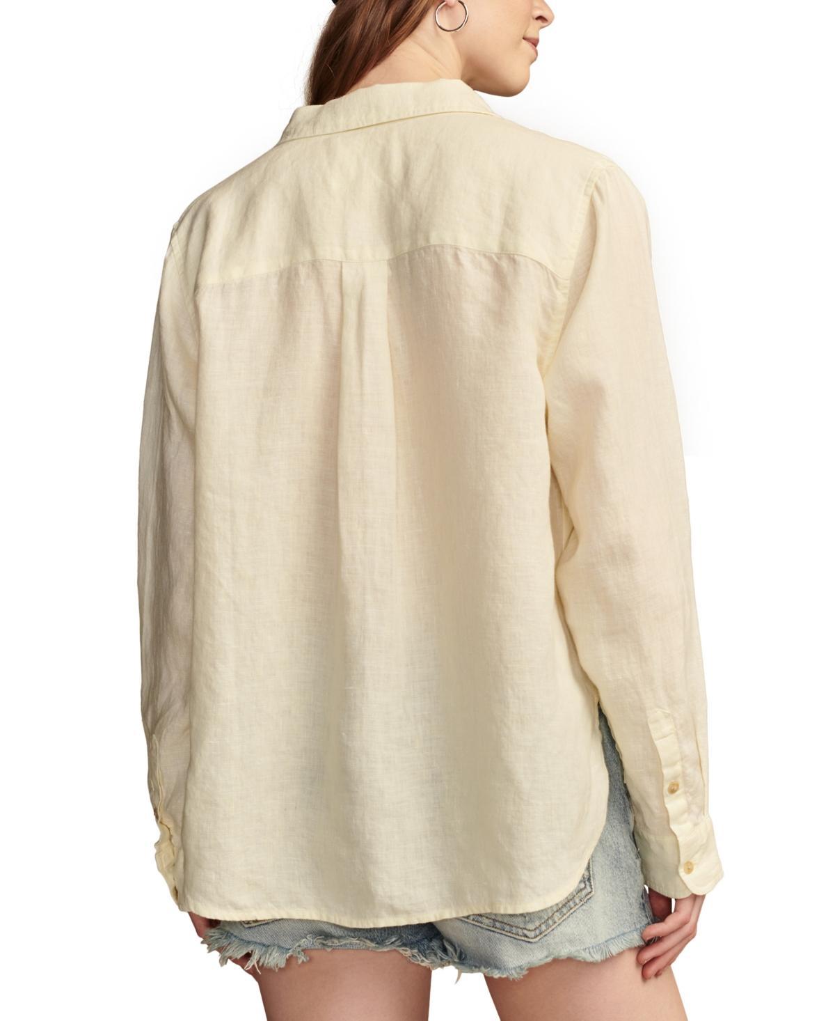 Lucky Brand Womens Linen Prep Button-Front Shirt Product Image