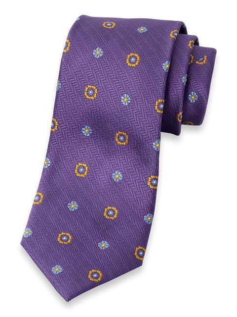 Deco Woven Silk Tie - Purple Multi Product Image