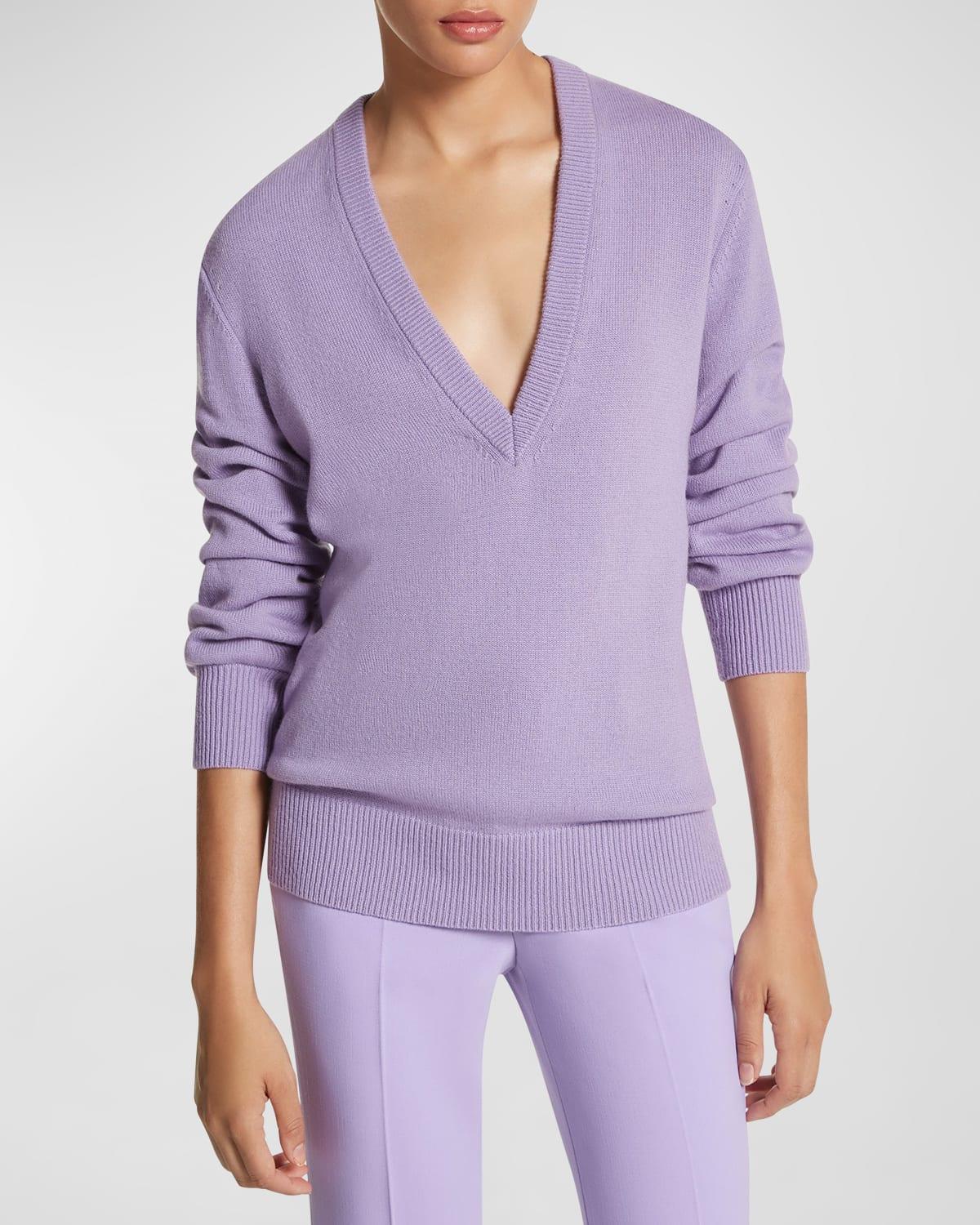 Womens Cashmere Ruched-Sleeve Sweater Product Image