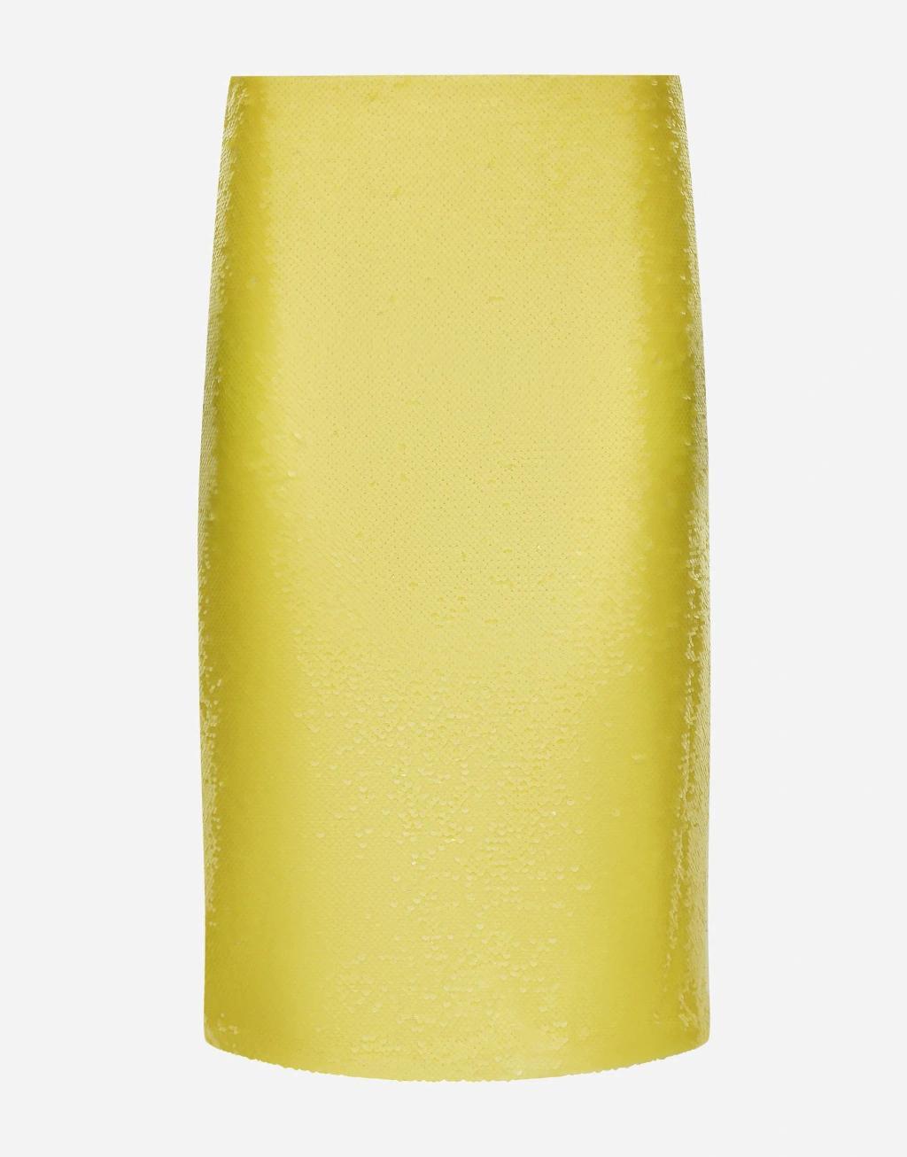 Sequin-embellished Pencil Skirt In Yellow product image