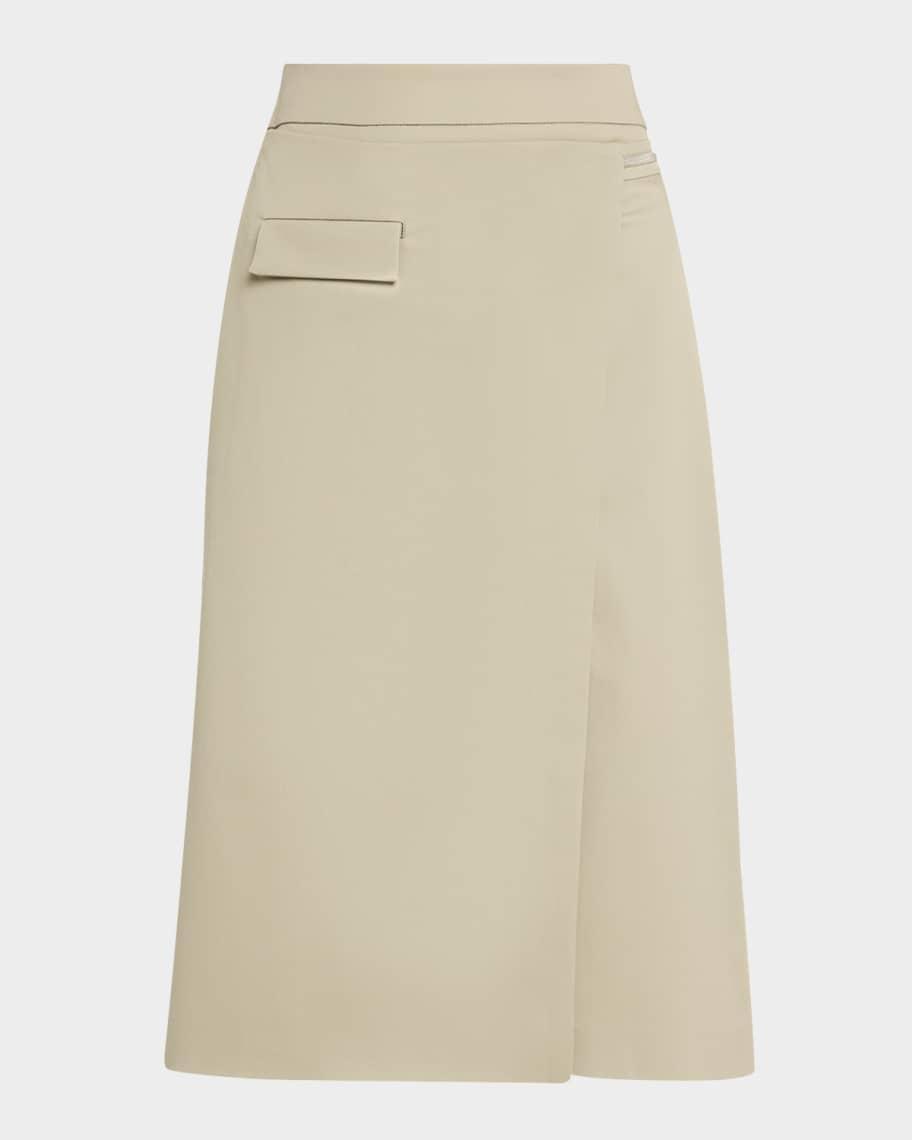 Wrap-Front Midi Skirt Product Image