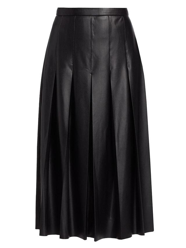 Womens Herson Faux Leather Midi-Skirt Product Image