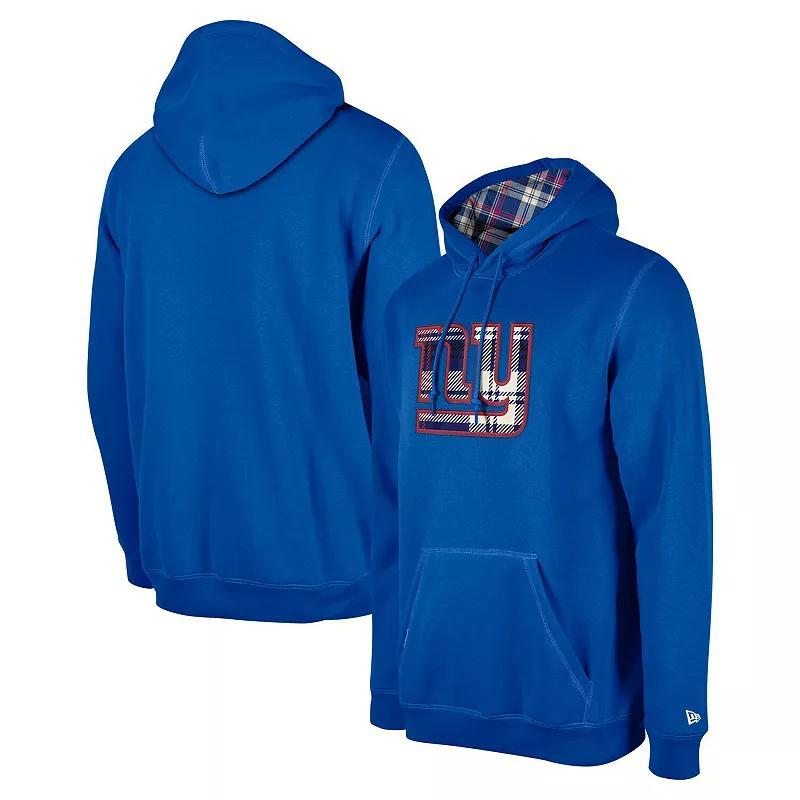 Mens New Era Royal New York Giants 3rd Down Plaid Pullover Hoodie Product Image