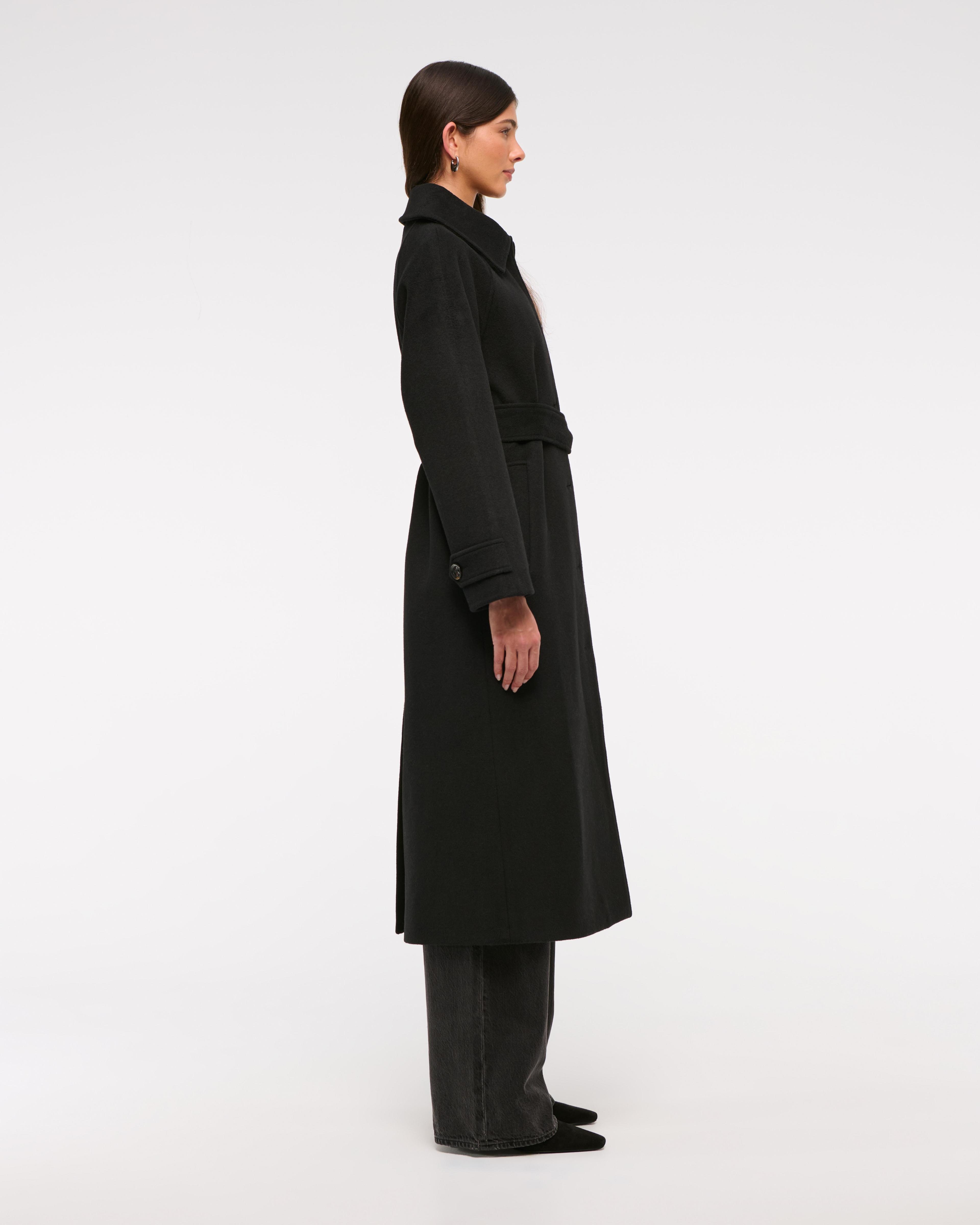 Wool-Blend Belted Coat Product Image