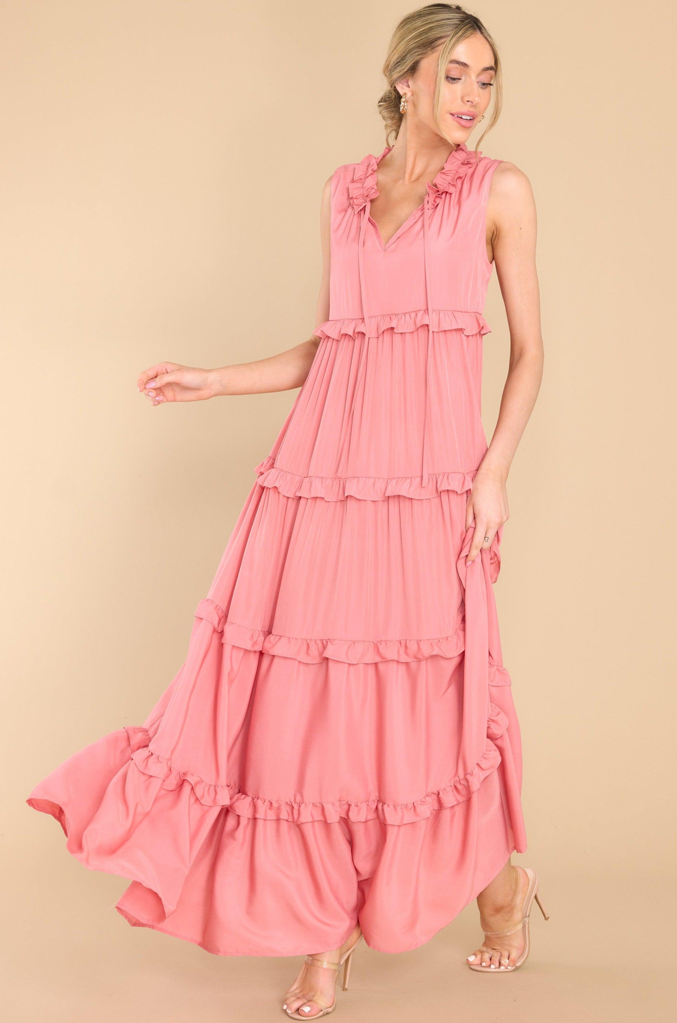 Aura When I Look At You Peony Maxi Dress Pink Product Image