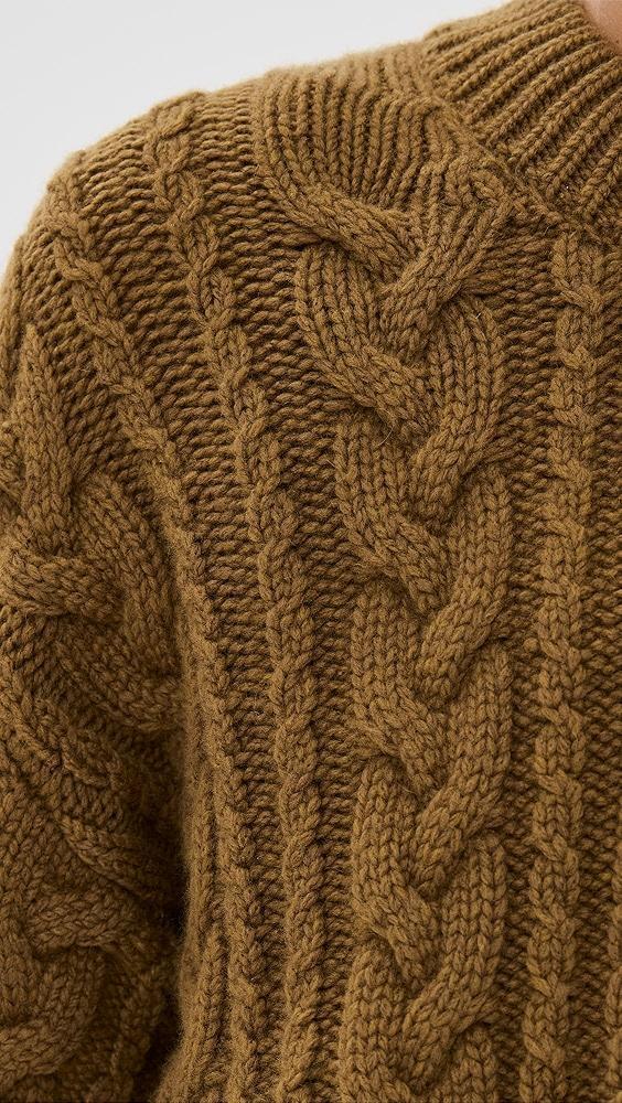 Cecilie Bahnsen Vibeke Jumper Fisherman Knit Light Brown Sweater | Shopbop Product Image