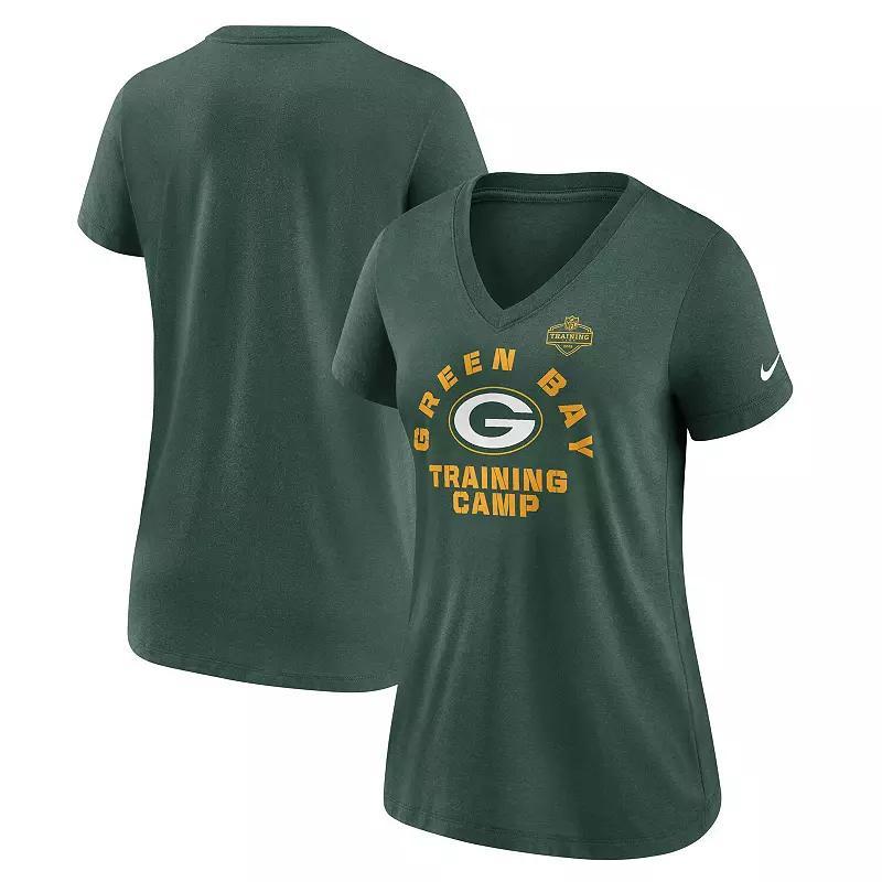 Womens Nike Bay Packers 2022 Training Camp Tri-Blend V-Neck T-Shirt product image