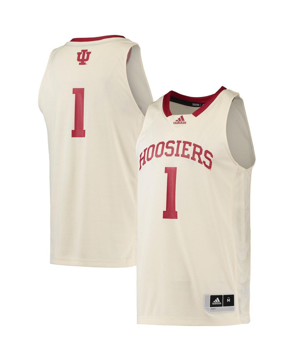 Adidas Mens 1 Indiana Hoosiers Swingman Team Basketball Jersey - Cream Product Image