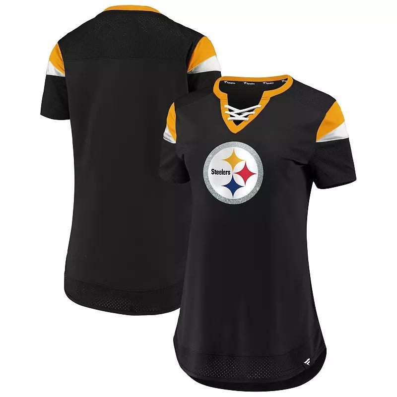 Womens Fanatics Branded Pittsburgh Steelers Draft Me Lace-Up T-Shirt Product Image