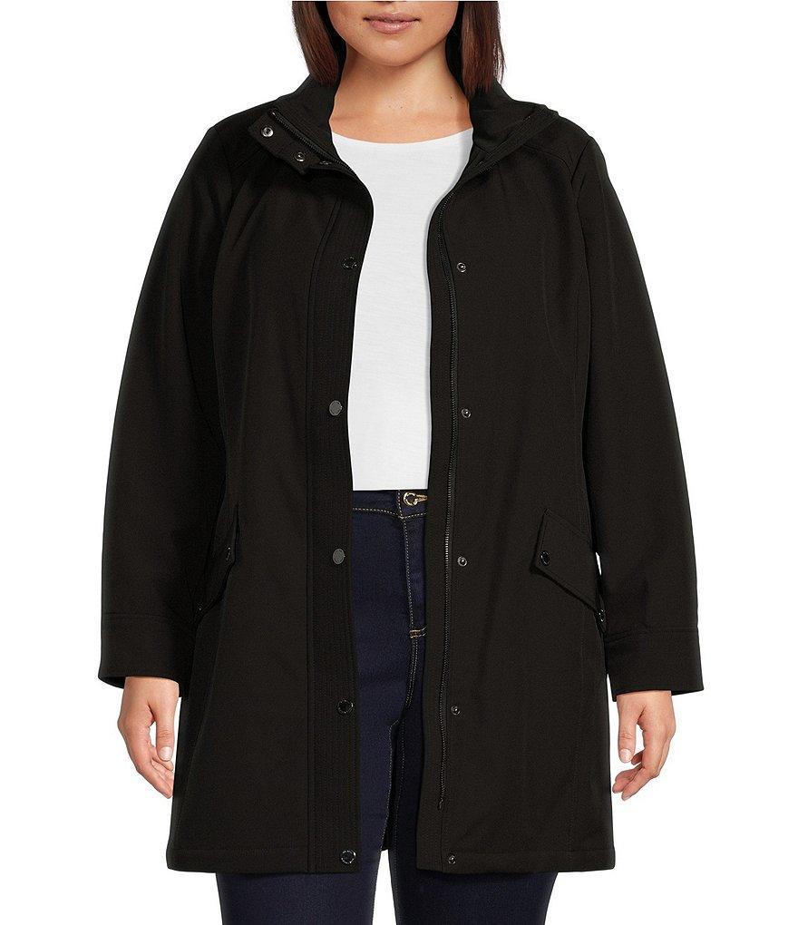 MICHAEL Michael Kors Plus Size Stand Collar Belted Zip Front Anorak Jacket Product Image