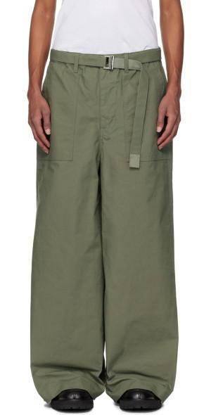 sacai Khaki Ripstop Trousers Product Image