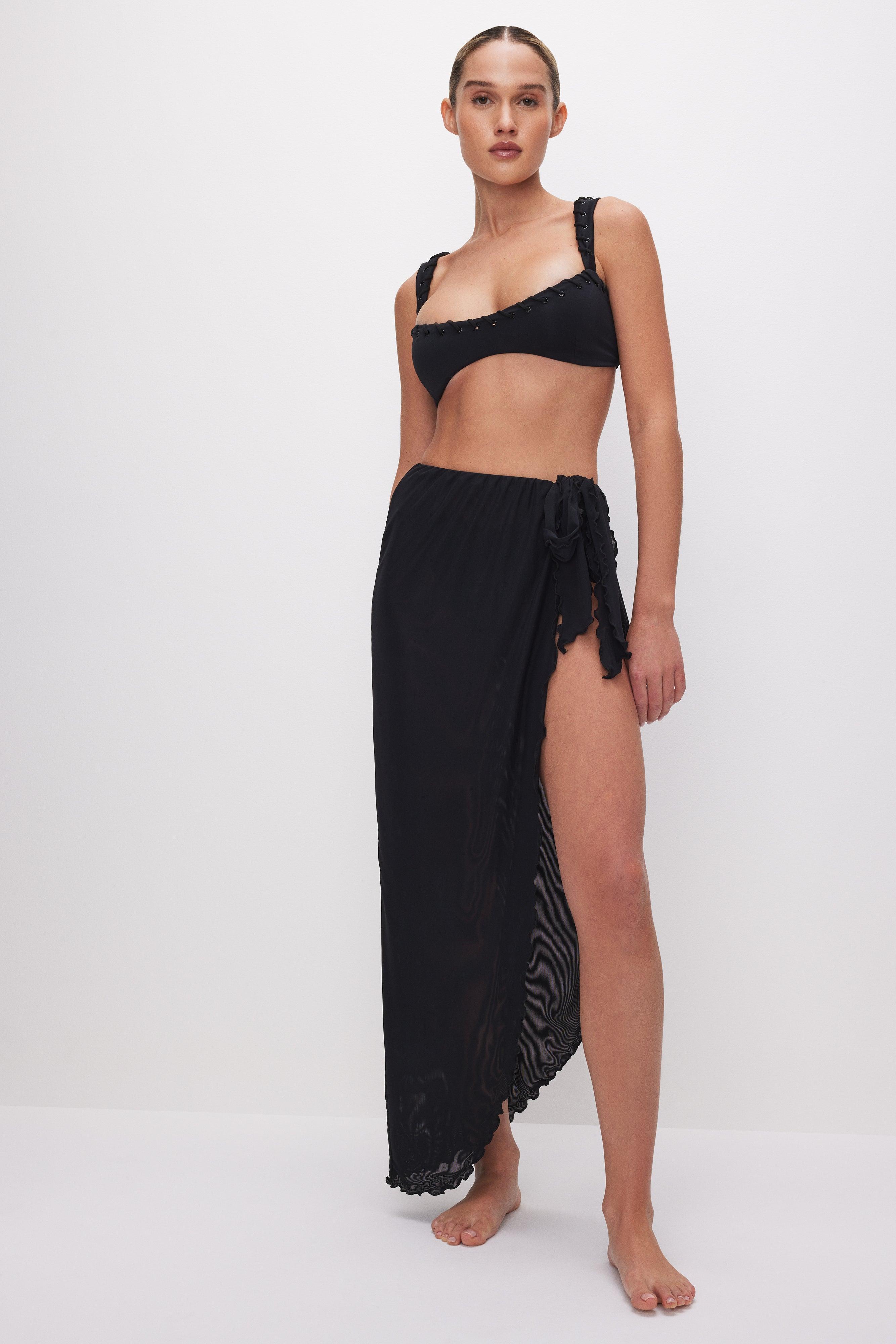 MESH MIDI SKIRT | BLACK001 Product Image