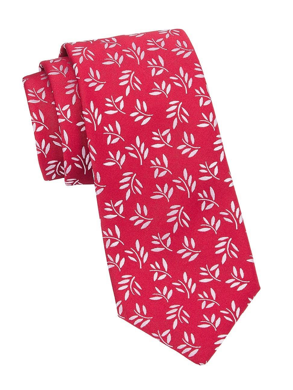 Mens Large Vineleaf Woven Silk Tie Product Image