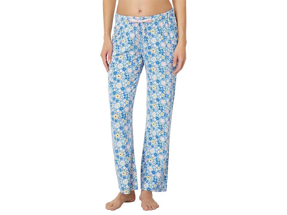 Life is Good Dragonfly Floral Pattern Lightweight Sleep Pants (Cornflower ) Women's Pajama Product Image