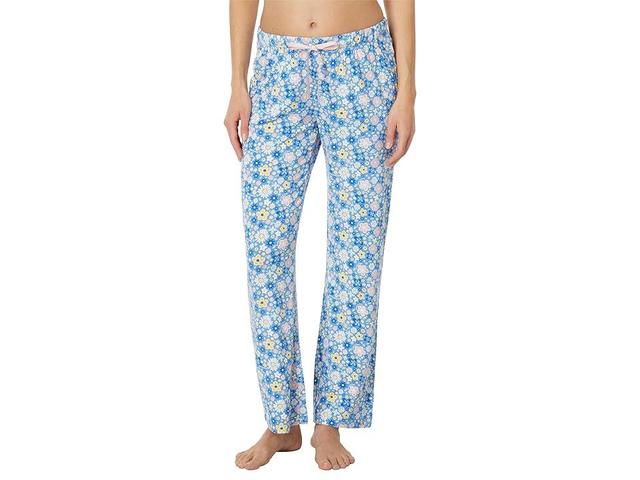 Life is Good Dragonfly Floral Pattern Lightweight Sleep Pants (Cornflower ) Women's Pajama Product Image