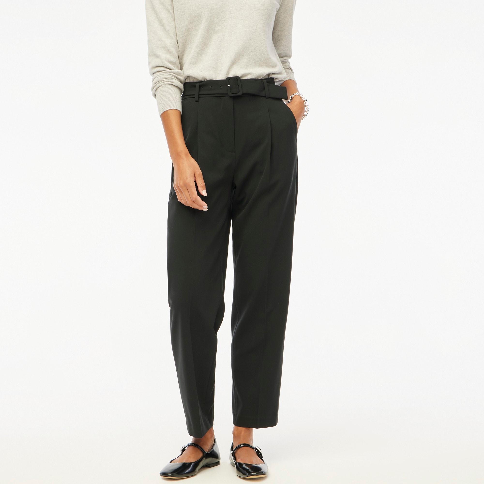 Belted straight-leg trouser pant Product Image