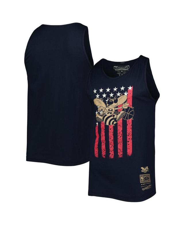 Mens Mitchell & Ness Navy Charlotte Hornets Hardwood Classics Americana Stars and Stripes Tank Top Chr Blue Product Image