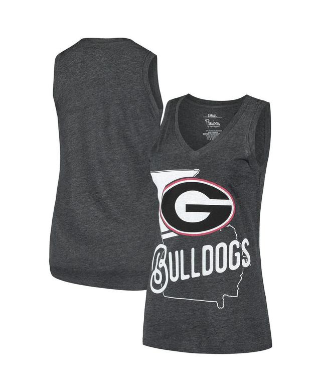 Womens Pressbox Black Georgia Bulldogs Ferris Melange V-Neck Tank Top Product Image