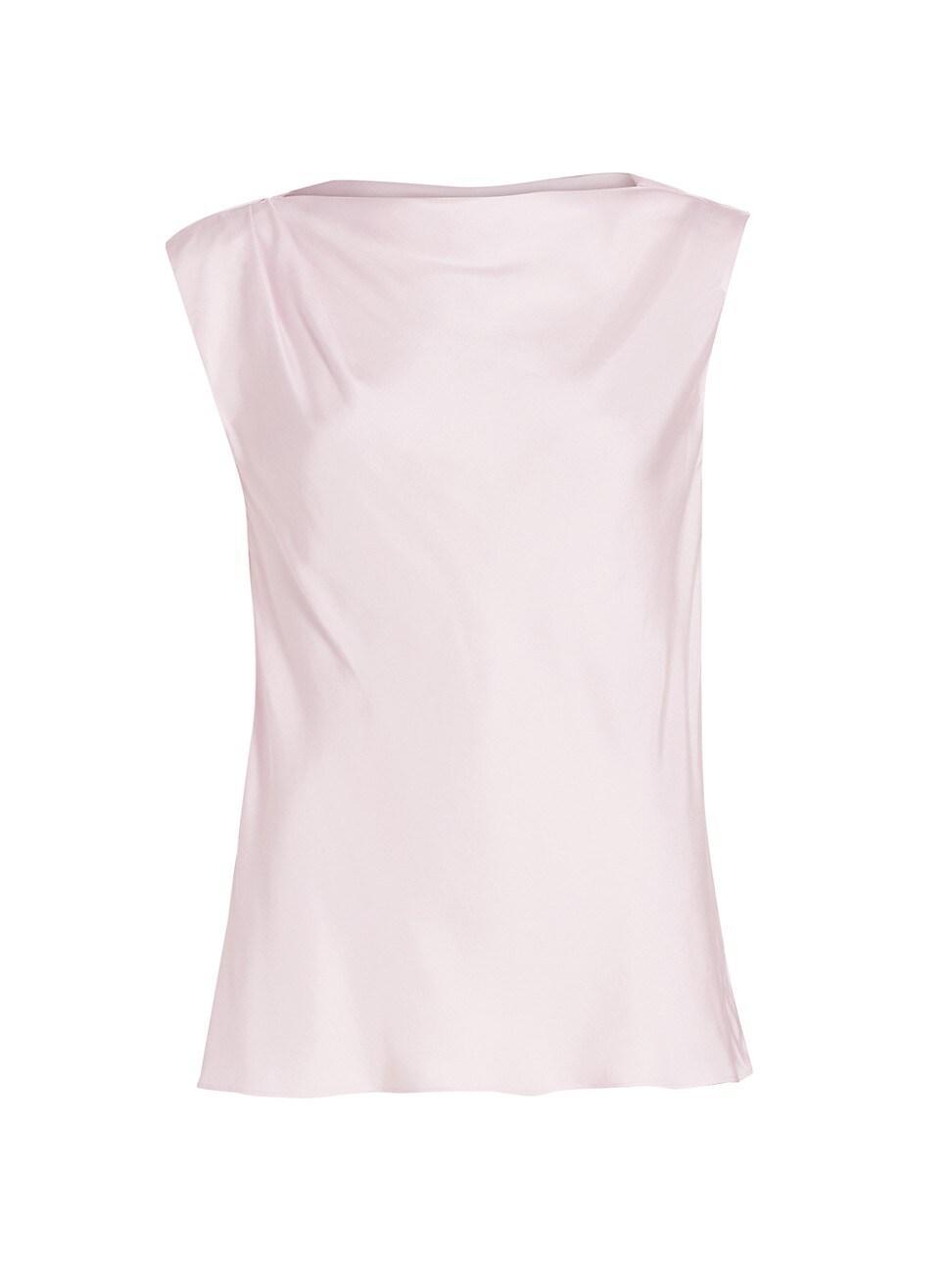 Vince Asymmetric Drape Cap Sleeve Silk Blend Top Product Image