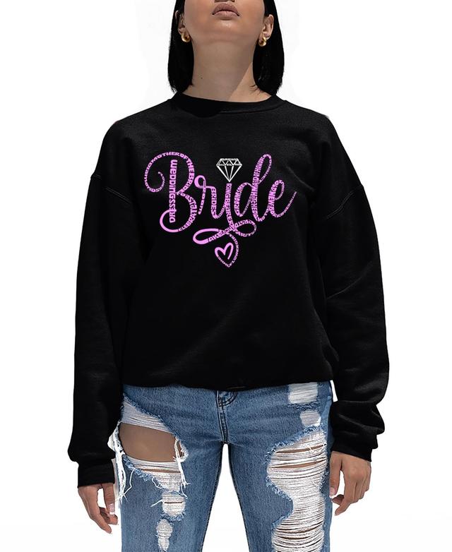 La Pop Art Womens Bride Word Art Crewneck Sweatshirt Product Image