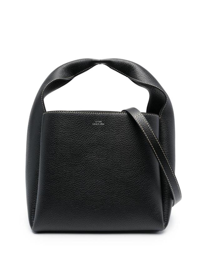 Leather Bucket Bag In Black Product Image