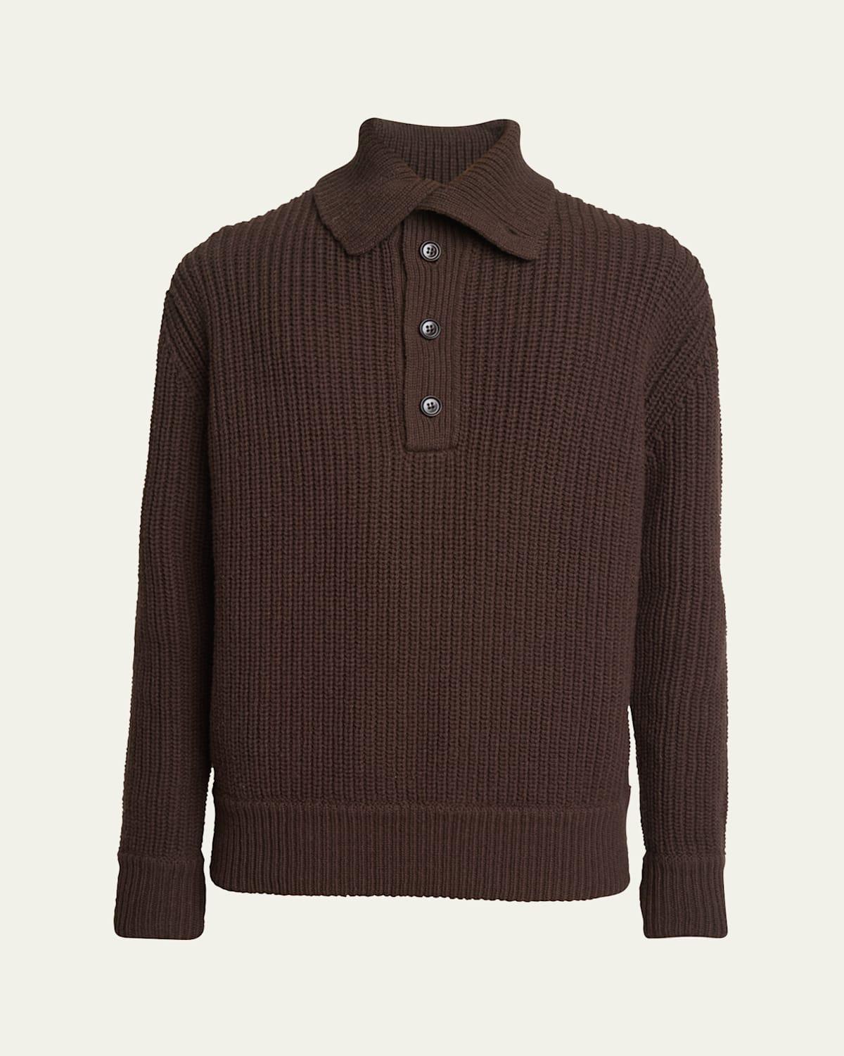 Mens Ribbed Wool Sweater Product Image