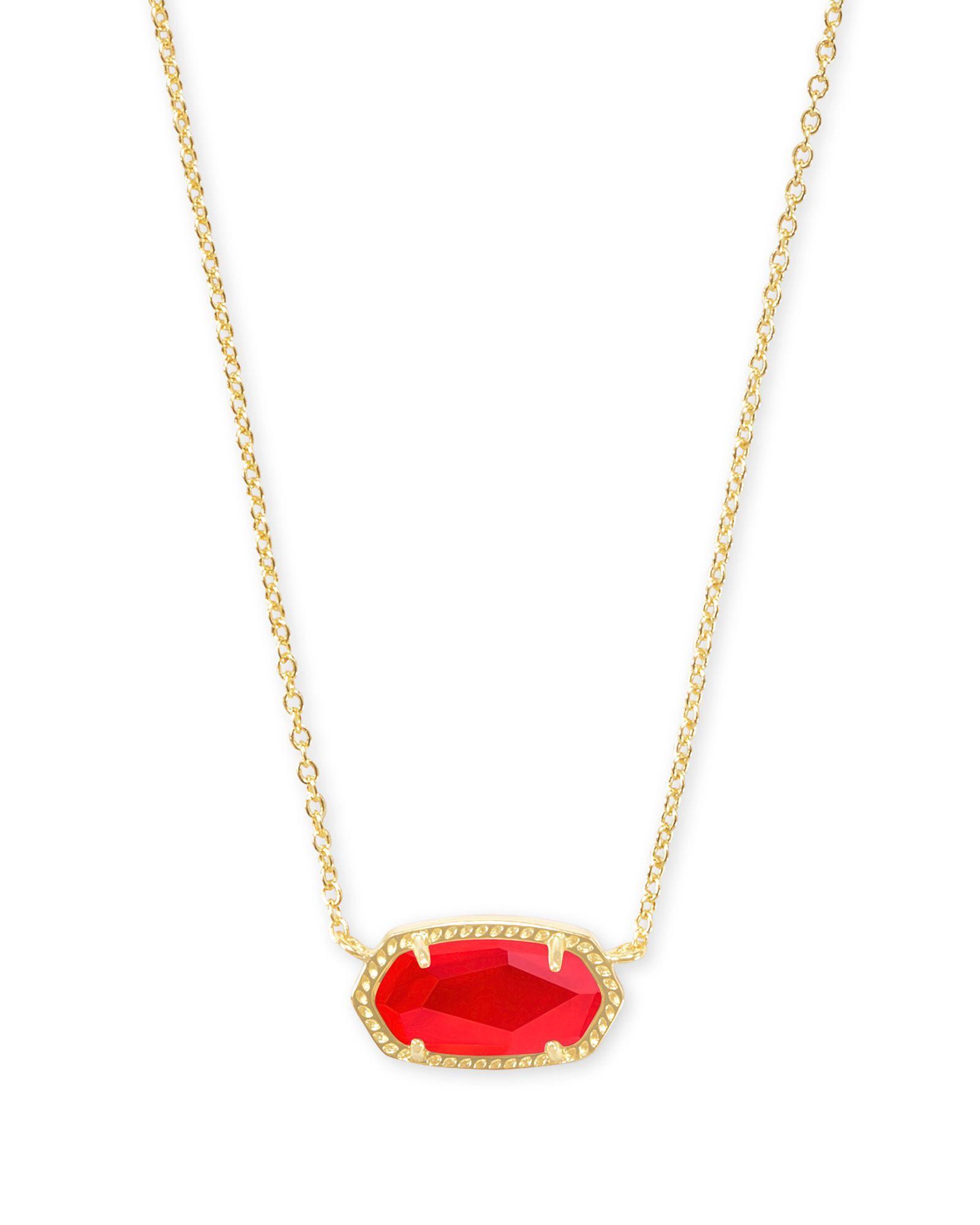 Elisa Gold Pendant Necklace in Red Illusion Product Image