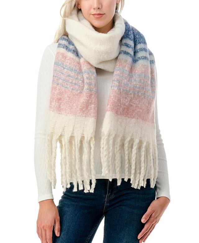 Marcus Adler Womens Stripe Scarf with Fringe Detail Product Image