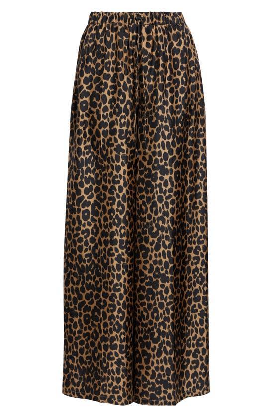 MAX MARA Ghinea Leopard Print Silk Wide Leg Pants Product Image