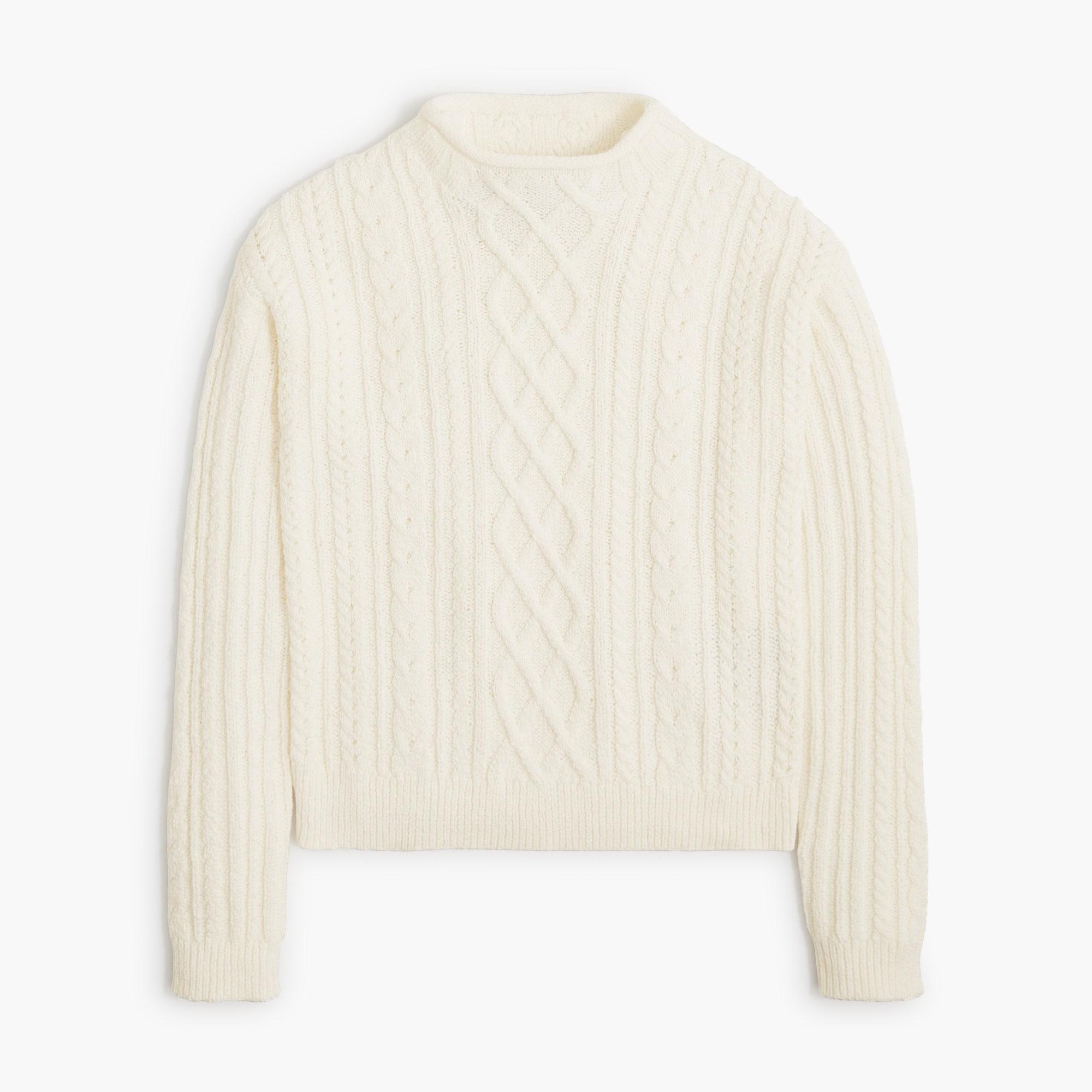 Mockneck cable-knit sweater Product Image