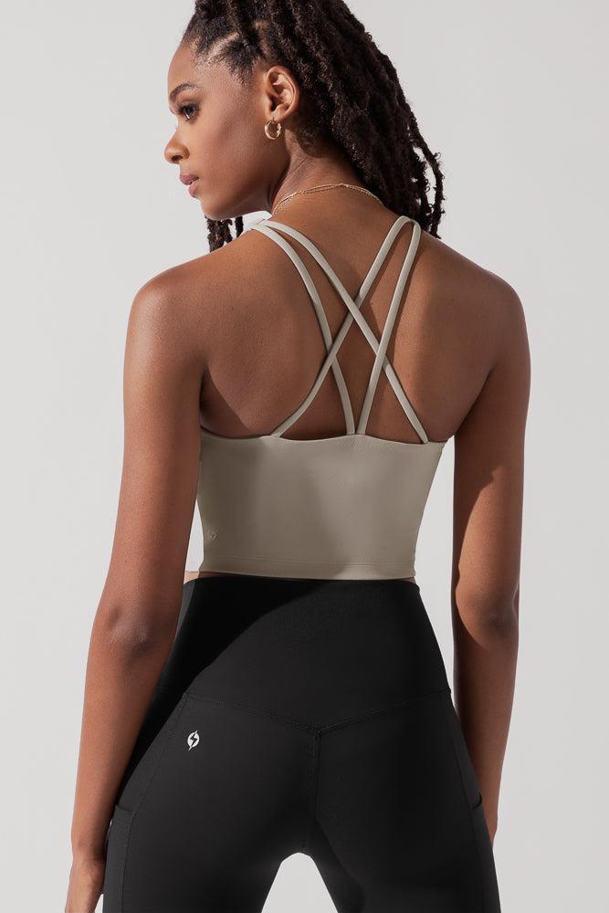 Cleo Corset Crop Bralette - Taupe Product Image