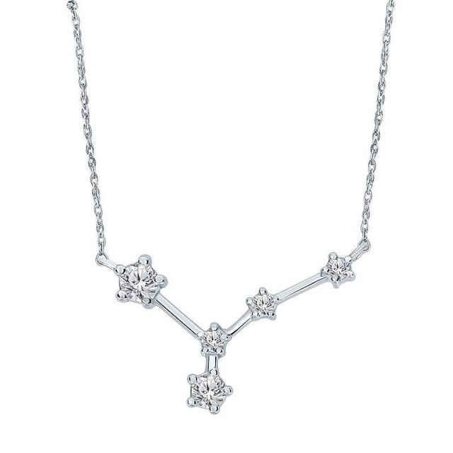 Sterling Silver 1/5 Carat T.W. Diamond Constellation Necklace, Womens Virgo Product Image