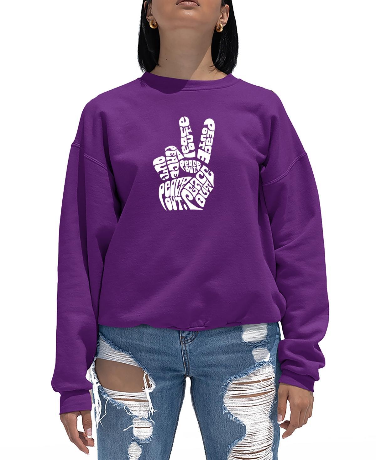 Womens Crewneck Word Art Peace Out Sweatshirt Top Product Image