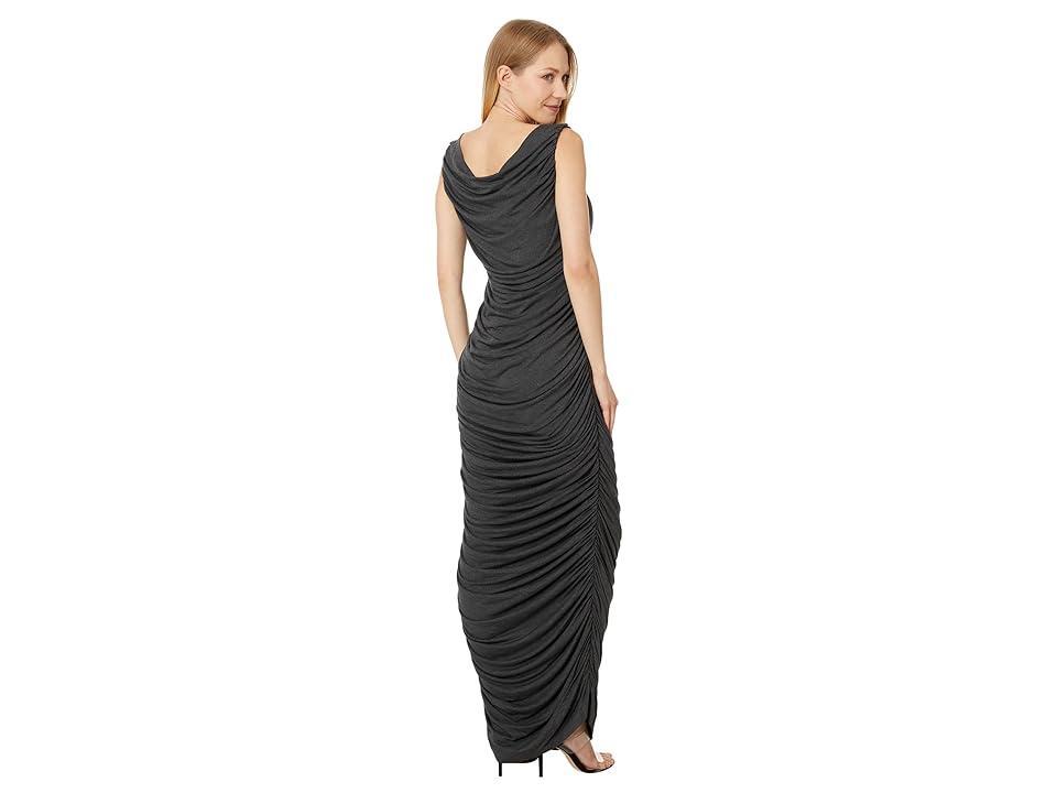 Norma Kamali Drop Shoulder Side Shirred Gown (Dark Grey) Women's Dress Product Image