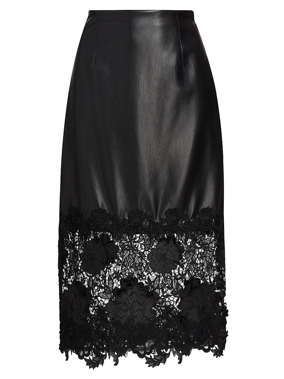 Womens Chantira Faux-Leather Midi-Skirt product image