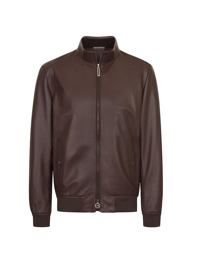 Mens Lambskin Leather And Shearling Blouson Jacket Product Image