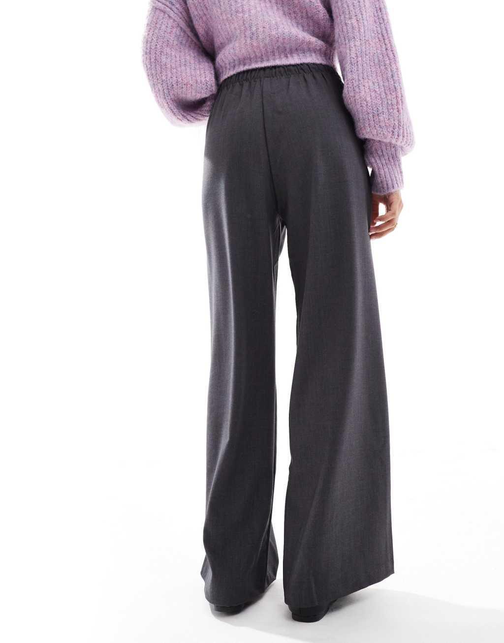 Stradivarius tailored pull-on pants in gray  product image