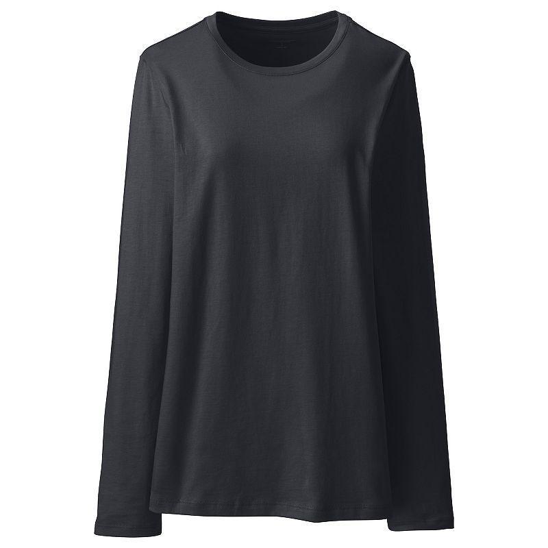 Lands End Womens Relaxed Supima Cotton Long Sleeve Crewneck T-Shirt Product Image