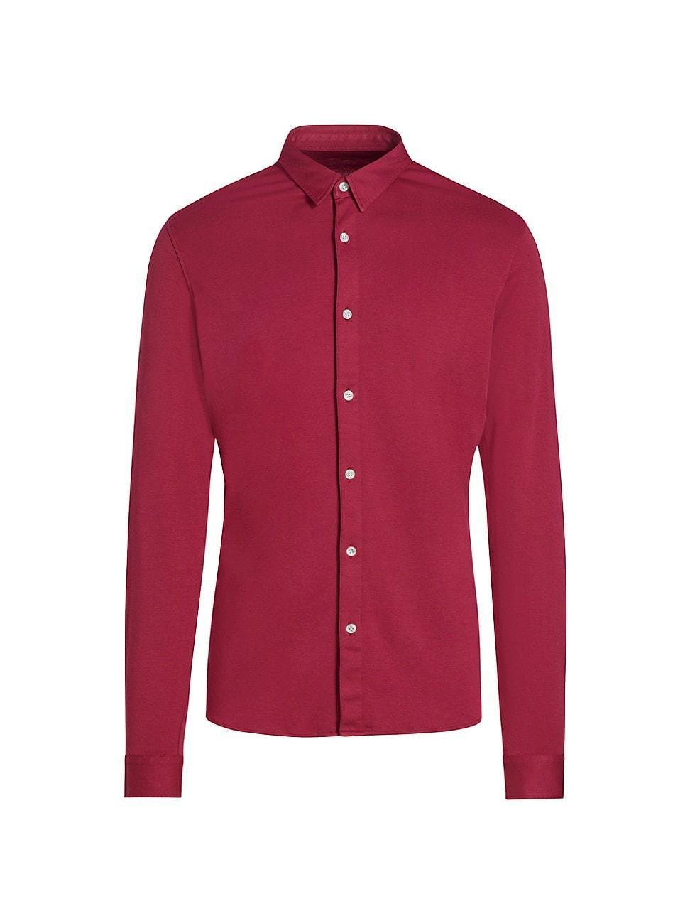 Mens Slim-Fit Jersey Button-Front Shirt Product Image